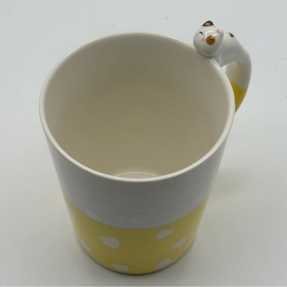 Genki Cats Coffee Cup With Cat Peeking Handle 12 fl oz Kitten Neko Design - Picture 3 of 9
